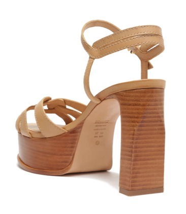 SANDÁLIA MEIA PATA SALTO ALTO SCHUTZ BEGE