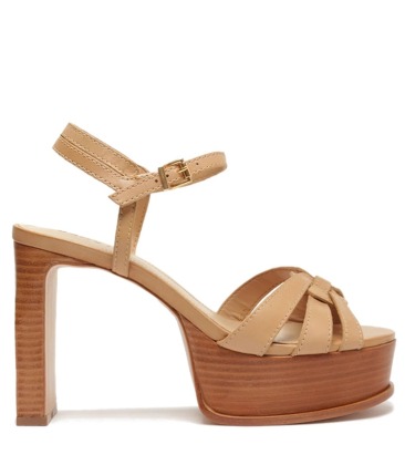 SANDÁLIA MEIA PATA SALTO ALTO SCHUTZ BEGE