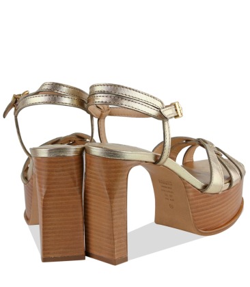 SANDÁLIA PLATAFORMA SALTO ALTO SCHUTZ DOURADO
