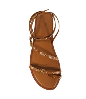 SANDÁLIA RASTEIRA ANNETE FLAT SCHUTZ MARROM