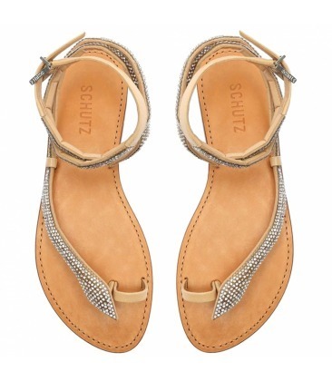 Sandália Rasteira Clássica Verniz Bege | Schutz