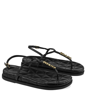 SANDÁLIA RASTEIRA FLATFORM MATELASSÊ SCHUTZ PRETO