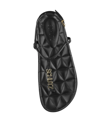 SANDÁLIA RASTEIRA FLATFORM MATELASSÊ SCHUTZ PRETO