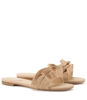 SANDÁLIA RASTEIRA IVY RUFFLE LARROUDÉ BEGE