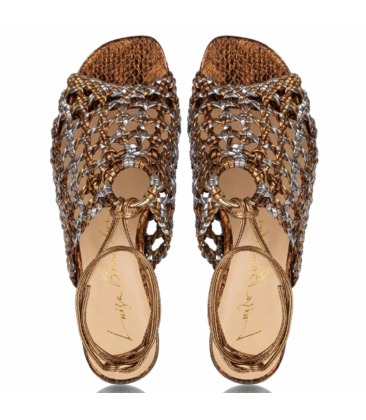 SANDÁLIA RASTEIRA LUIZA BARCELOS TRESSÊ BRONZE | Acquarela Shop