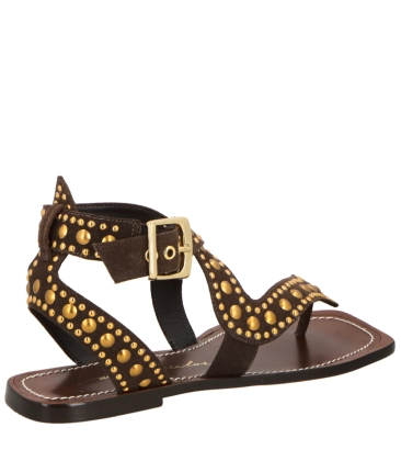 SANDÁLIA RASTEIRA SERPENTE LUIZA BARCELOS MARROM