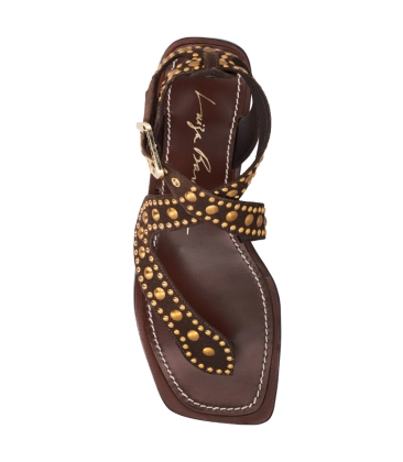 SANDÁLIA RASTEIRA SERPENTE LUIZA BARCELOS MARROM