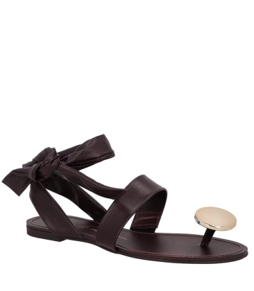 SANDÁLIA RASTEIRA TOE RING LUIZA BARCELOS MARROM