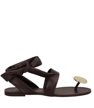 SANDÁLIA RASTEIRA TOE RING LUIZA BARCELOS MARROM