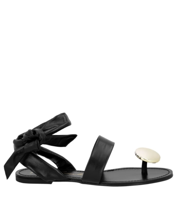 SANDÁLIA RASTEIRA TOE RING LUIZA BARCELOS PRETO