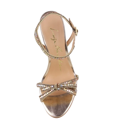 SANDÁLIA SALTO ALTO FLARE LUIZA BARCELOS DOURADO