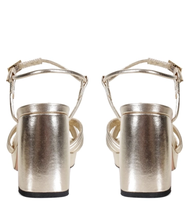 SANDÁLIA SALTO ALTO HOPE PAULA TORRES DOURADO