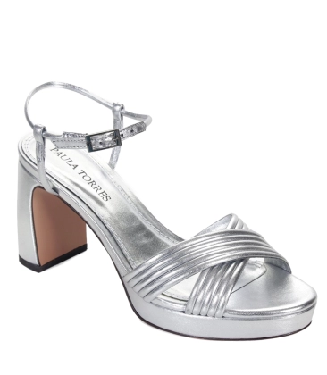 SANDÁLIA SALTO ALTO HOPE PAULA TORRES PRATA