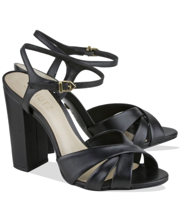 SANDÁLIA SALTO ALTO KEEFA SCHUTZ PRETO