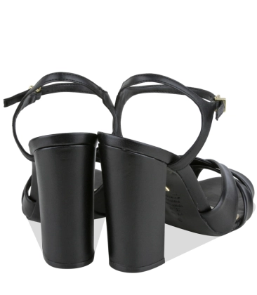 SANDÁLIA SALTO ALTO KEEFA SCHUTZ PRETO