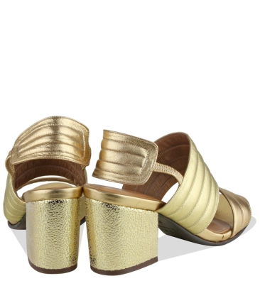 SANDÁLIA SALTO ALTO LAURA BOTTI DOURADO