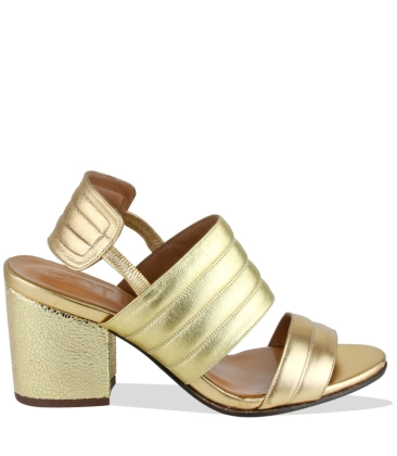 SANDÁLIA SALTO ALTO LAURA BOTTI DOURADO