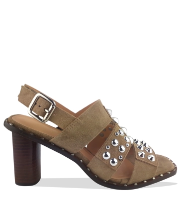 SANDÁLIA SALTO ALTO LUIZA BARCELOS BEGE