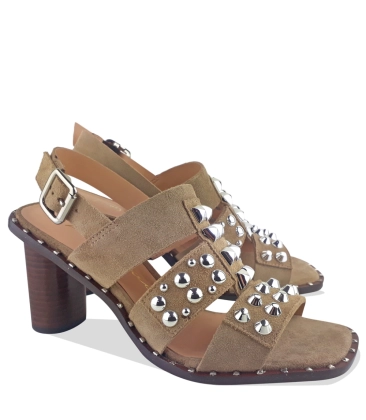 SANDÁLIA SALTO ALTO LUIZA BARCELOS BEGE