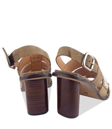 SANDÁLIA SALTO ALTO LUIZA BARCELOS BEGE