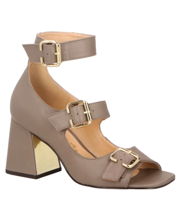 SANDÁLIA SALTO BLOCO MÉDIO LUIZA BARCELOS CINZA