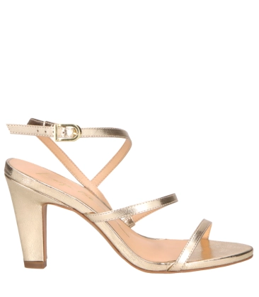 SANDÁLIA SALTO ALTO LUIZA BARCELOS DOURADO