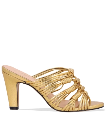 SANDÁLIA SALTO ALTO LUIZA BARCELOS DOURADO