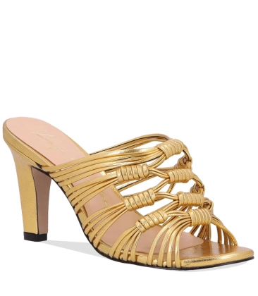 SANDÁLIA SALTO ALTO LUIZA BARCELOS DOURADO