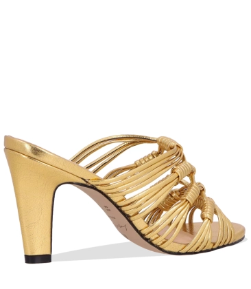 SANDÁLIA SALTO ALTO LUIZA BARCELOS DOURADO