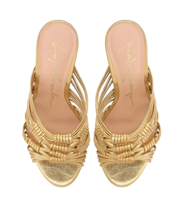 SANDÁLIA SALTO ALTO LUIZA BARCELOS DOURADO