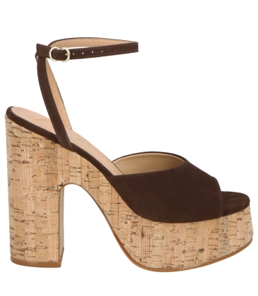 SANDÁLIA SALTO ALTO LUIZA BARCELOS MARROM