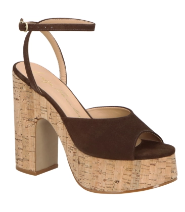 SANDÁLIA SALTO ALTO LUIZA BARCELOS MARROM