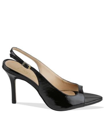 SCARPIN PEEP TOE SALTO ALTO SLINGBACK LUIZA BARCELOS PRETO