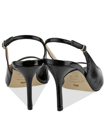 SCARPIN PEEP TOE SALTO ALTO SLINGBACK LUIZA BARCELOS PRETO