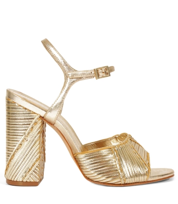 SANDÁLIA SALTO ALTO LUPITA SCHUTZ DOURADO