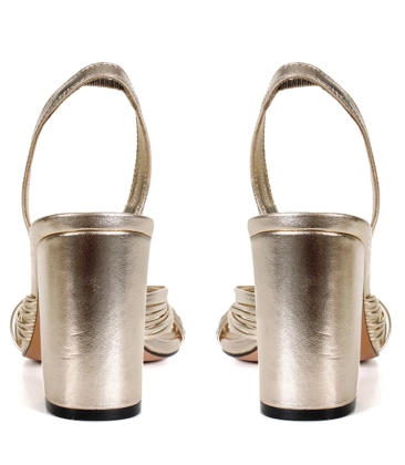 SANDÁLIA SALTO ALTO PIPA PAULA TORRES DOURADO