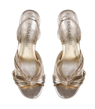 SANDÁLIA SALTO ALTO PIPA PAULA TORRES DOURADO