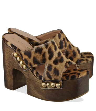 SANDÁLIA SALTO ALTO PLATAFORMA LUIZA BARCELOS ANIMAL PRINT