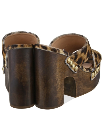 SANDÁLIA SALTO ALTO PLATAFORMA LUIZA BARCELOS ANIMAL PRINT