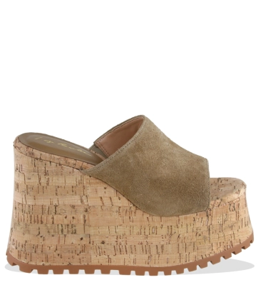 SANDÁLIA SALTO ALTO PLATAFORMA LUIZA BARCELOS BEGE