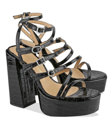 SANDÁLIA SALTO ALTO PLATAFORMA LUIZA BARCELOS PRETO