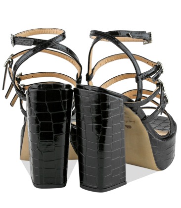 SANDÁLIA SALTO ALTO PLATAFORMA LUIZA BARCELOS PRETO