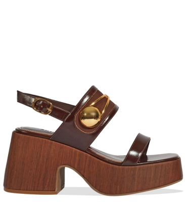 SANDÁLIA SALTO ALTO PLATAFORMA ORNELLA SCHUTZ MARROM