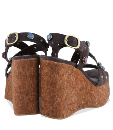 SANDÁLIA SALTO ALTO PLATAFORMA SCHUTZ MARROM