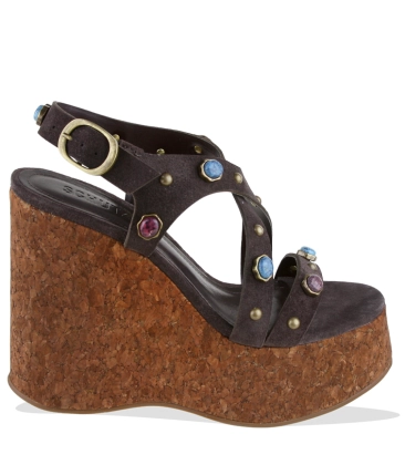 SANDÁLIA SALTO ALTO PLATAFORMA SCHUTZ MARROM