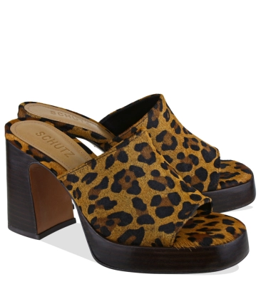 SANDÁLIA SALTO ALTO ROWAN SCHUTZ ANIMAL PRINT