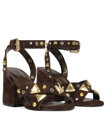 SANDÁLIA SALTO ALTO SARA SCHUTZ MARROM