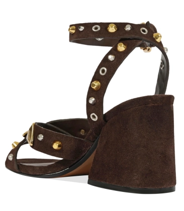 SANDÁLIA SALTO ALTO SARA SCHUTZ MARROM