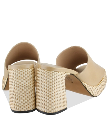 SANDÁLIA SALTO ALTO SCHUTZ BEGE