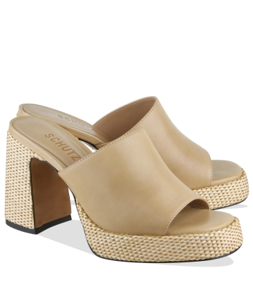 SANDÁLIA SALTO ALTO SCHUTZ BEGE